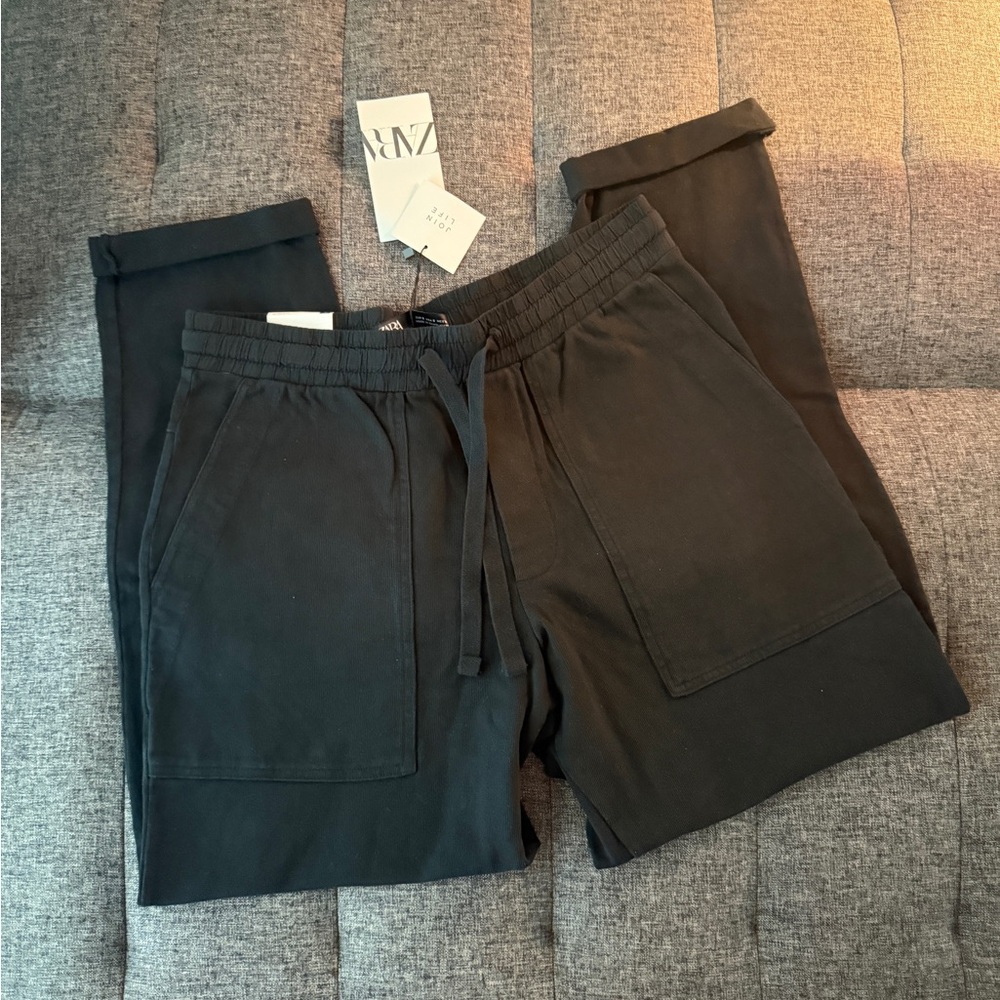Zara TEXTURED POCKET PANTS